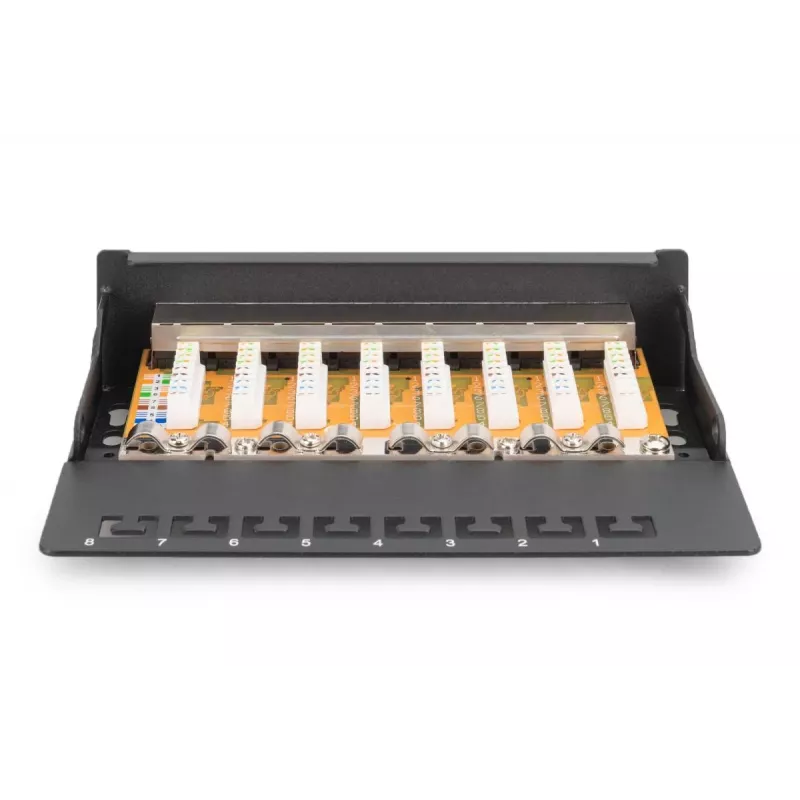 DIGITUS Patch Panel CAT6 8-ports Shielded Black