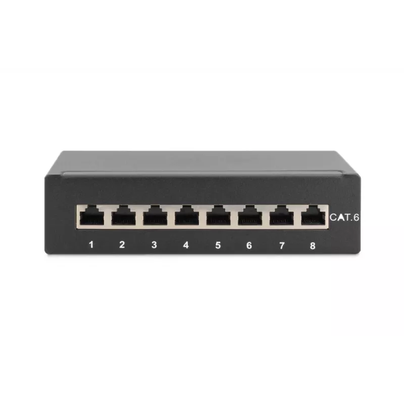 DIGITUS Patch Panel CAT6 8-ports Shielded Black