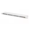 DIGITUS Patch panel CAT6A EA shielded, 24-port RJ45 dust cover, 8P8C, 0.5U, grey RAL 7035