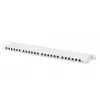 DIGITUS Patch panel CAT6A EA shielded, 24-port RJ45 dust cover, 8P8C, 0.5U, grey RAL 7035