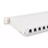 DIGITUS Patch panel CAT6A EA shielded, 24-port RJ45 dust cover, 8P8C, 0.5U, grey RAL 7035