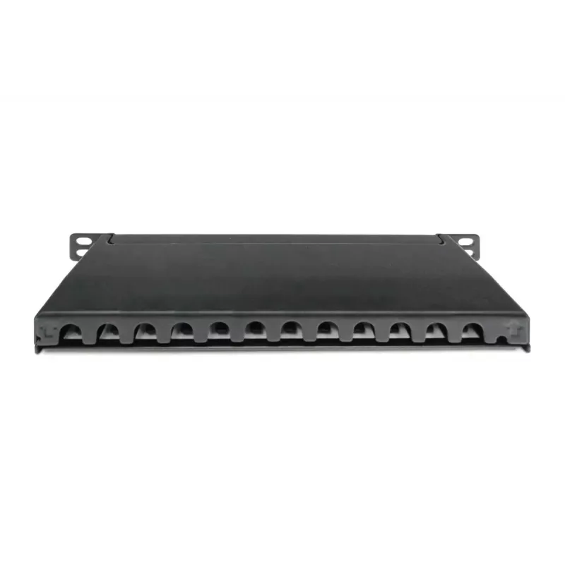 DIGITUS CAT6A Patch Panel, shielded,12-Port 1/2U, 10in rack mount, black RAL 9005
