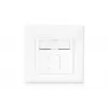 DIGITUS CAT6A Class EA network outlet, shielded 1x RJ45, LSA, pure white, flush mount, 8 direction