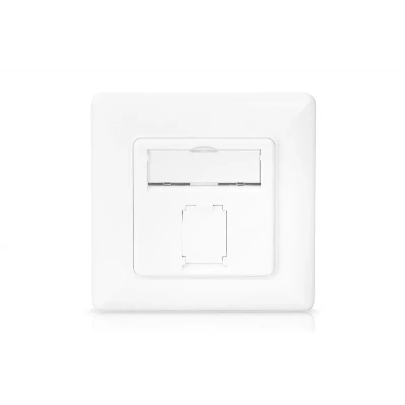 DIGITUS CAT6A Class EA network outlet, shielded 1x RJ45, LSA, pure white, flush mount, 8 direction