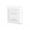 DIGITUS CAT6A Class EA network outlet, shielded 2x RJ45, LSA, pure white, flush mount, 8 direction