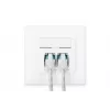 DIGITUS CAT6A Class EA network outlet, shielded 2x RJ45, LSA, pure white, flush mount, 8 direction