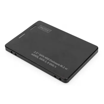 DIGITUS HDD Enclosure 2.5in SATA - M.2 or mSATA SATA 3 6 Gbit/s, write speed up to 520 MB/s