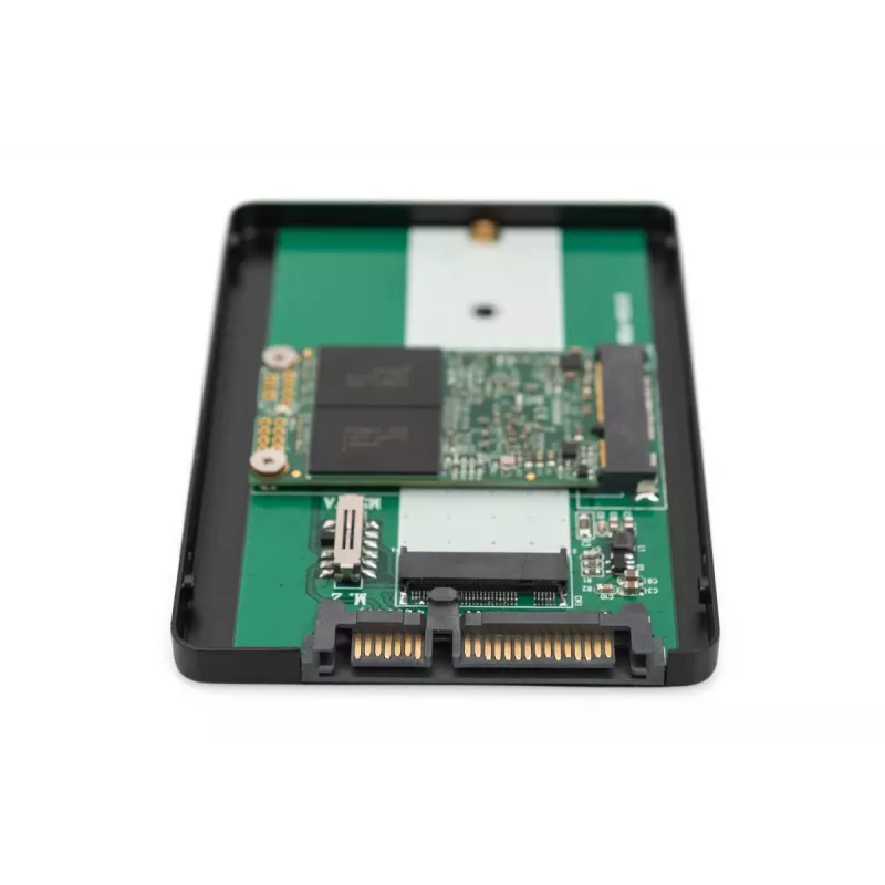 DIGITUS HDD Enclosure 2.5in SATA - M.2 or mSATA SATA 3 6 Gbit/s, write speed up to 520 MB/s