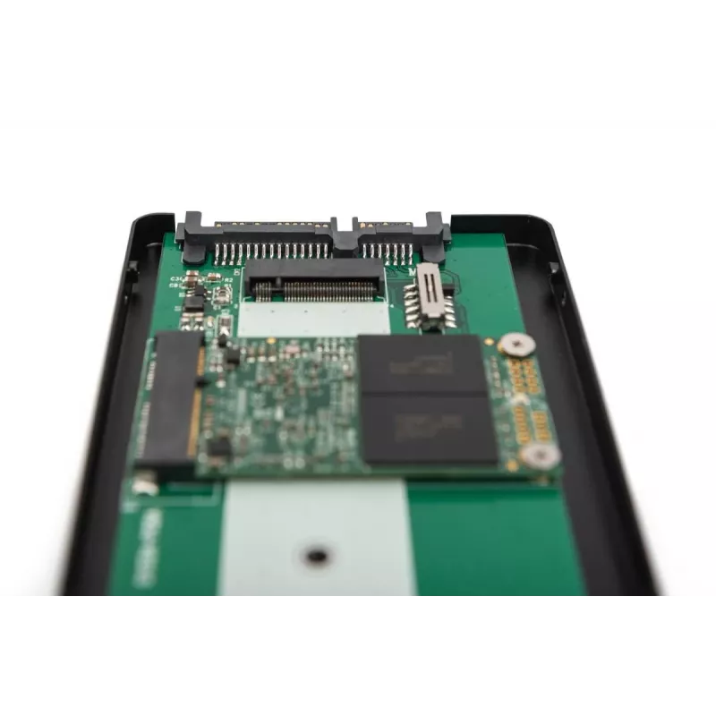 DIGITUS HDD Enclosure 2.5in SATA - M.2 or mSATA SATA 3 6 Gbit/s, write speed up to 520 MB/s