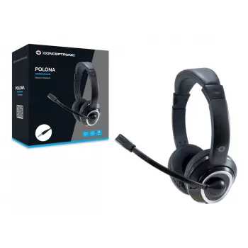 Conceptronic POLONA02B headphones/headset Wired Head-band Gaming Black