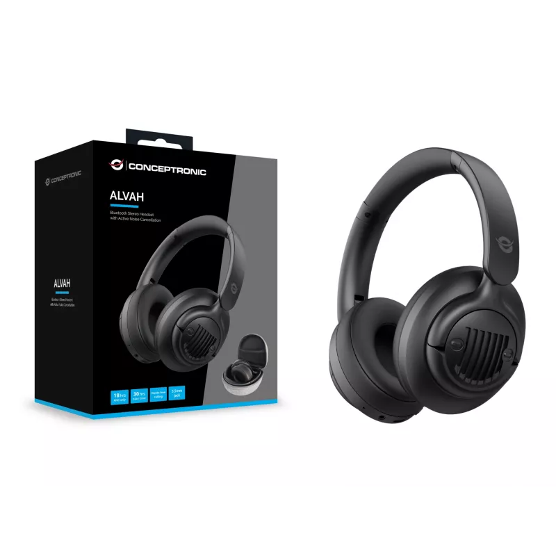 Conceptronic Bluetooth Stereo Headset with Active Noise Cancellation
