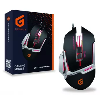 Conceptronic DJEBBEL 8, Gaming USB Mouse, 8 Programmable Buttons, 4000 DPI