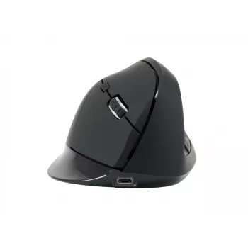 Conceptronic LORCAN ERGO 6-Button Ergonomic Bluetooth Mouse, Right-hand, Vertical design, Optical, Bluetooth, 1600 DPI, Black