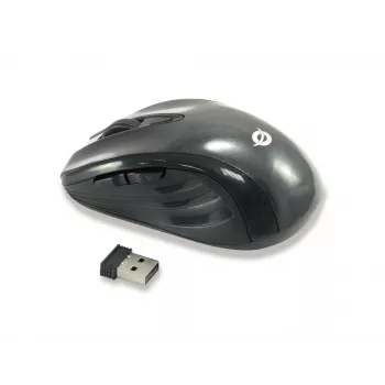Conceptronic CLLM5BTRVWL 6-Button Wireless Travel Mouse, Right-hand, Optical, RF Wireless, 1600 DPI, Black
