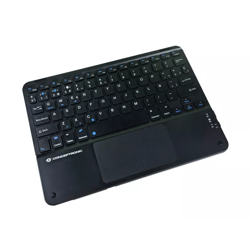 Conceptronic TOBIN01BES 10-inch Bluetooth Touchpad Keyboard, QWERTY Spanish