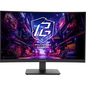 ASROCK Gaming Monitor - Pg27qrt1b - 27in - 2560 X 1440 Qhd - Curved 180hz - Black