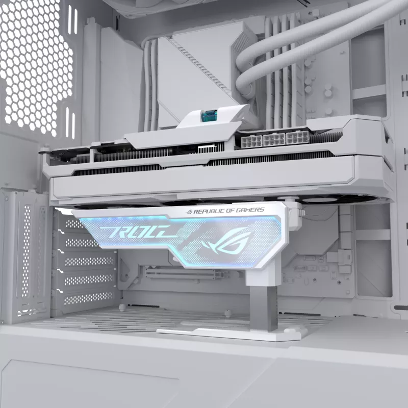 Graphic card holder ASUS ROG Herculx Universal White — 0.5 m length, supports 1 GPU, multicolour lighting
