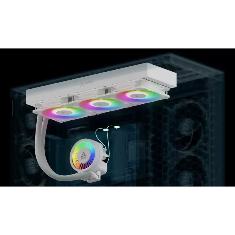 All-in-one CPU liquid cooler Arctic Liquid Freezer III Pro 420 A-RGB (White) — 140mm fans, multi-socket LGA1700/AM4/AM5