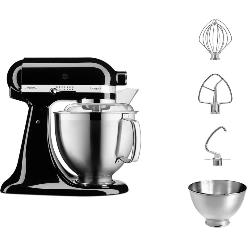 KitchenAid food processor Artisan 5KSM185PS — 4.8 L stainless steel bowl, 300 W, 10 speeds, black