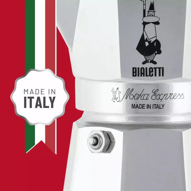 Moka pot BIALETTI Moka Express 0.2 L aluminium black — 3 cups (200 ml), not for induction