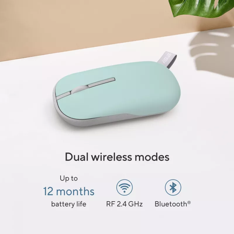 ASUS Marshmallow MD100 mouse Office Ambidextrous RF Wireless + Bluetooth Optical 1600 DPI