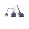 DIGITUS KVM Cable-Set,VGA,PS/2-Mouse,PS/2-Keyboard, USB HD DB15/M,2xMiniDIN6/M, USB typeA/M - HD DB15/M black, 1.8 m