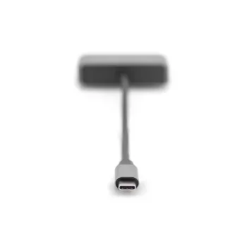 DIGITUS USB-C - mini DP + VGA Adapter, 20 cm 4K/30Hz, silver, aluminum housing