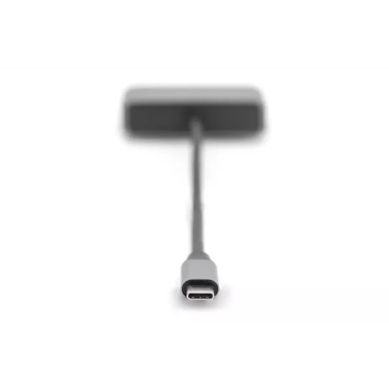 DIGITUS USB-C - mini DP + VGA Adapter, 20 cm 4K/30Hz, silver, aluminum housing