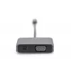 DIGITUS USB-C - mini DP + VGA Adapter, 20 cm 4K/30Hz, silver, aluminum housing