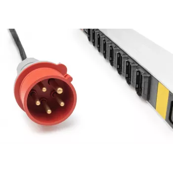 DIGITUS IT BASIC PDU. 3PH. 16A. 24 x C13. 3 x C19 Vertical. 3m cable. IEC309 3Ph-16A plug
