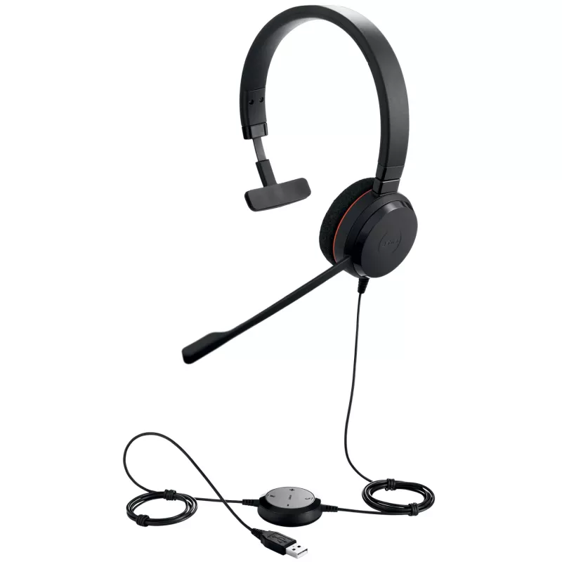 Jabra EVOLVE 20 MS Mono, Wired, Office/Call center, 150 - 7000 Hz, 142 g, Headset, Black