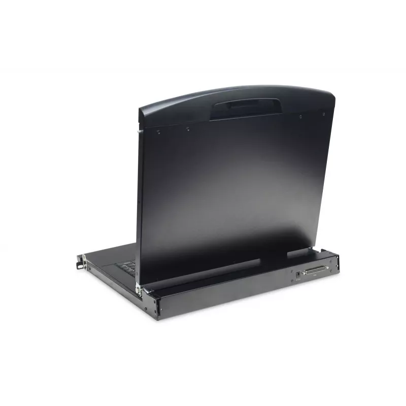 DIGITUS Modularized 43,2cm (17 inch) TFT console with 1 port KVM, RAL 9005 black Qwertzu German
