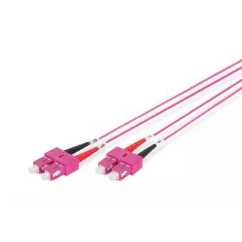 DIGITUS Fiber Optic Patch Cord, SC to SC Multimode OM4 - 50/125 µ, Duplex, color RAL4003 Length 1m
