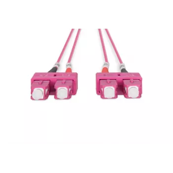 DIGITUS Fiber Optic Patch Cord, SC to SC Multimode OM4 - 50/125 µ, Duplex, color RAL4003 Length 1m