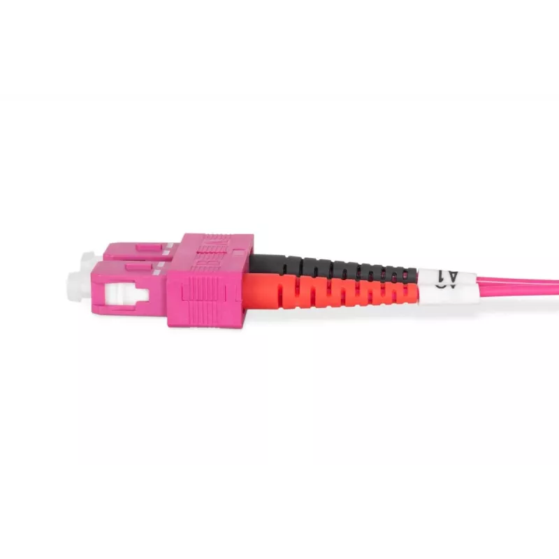 DIGITUS Fiber Optic Patch Cord, SC to SC Multimode OM4 - 50/125 µ, Duplex, color RAL4003 Length 1m