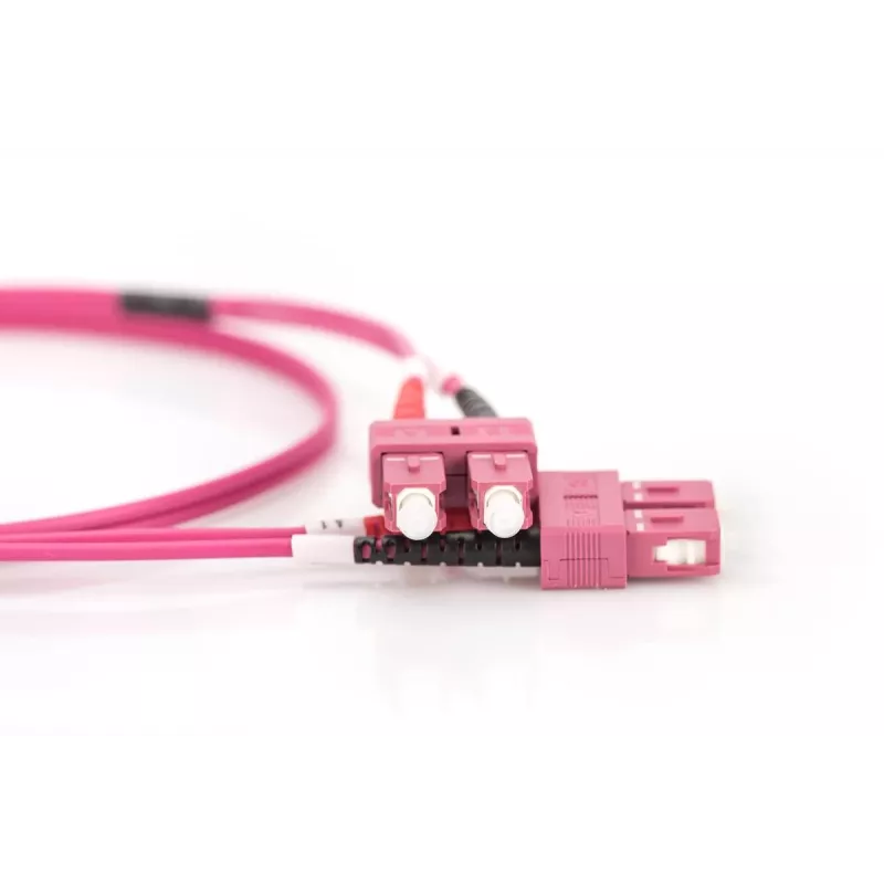 DIGITUS Fiber Optic Patch Cord, SC to SC Multimode OM4 - 50/125 µ, Duplex, color RAL4003 Length 3m