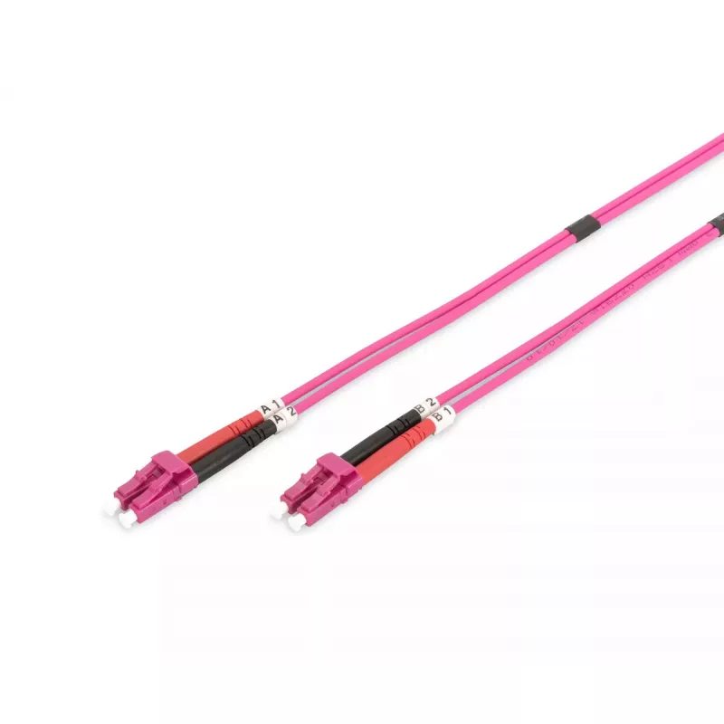 DIGITUS Fiber Optic Patch Cord, LC to LC Multimode OM4 - 50/125 µ, Duplex, color RAL4003 Length 1m