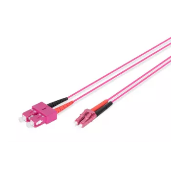 DIGITUS Fiber Optic Patch Cord, LC to SC Multimode OM4 - 50/125 µ, Duplex, color RAL4003 Length 1m