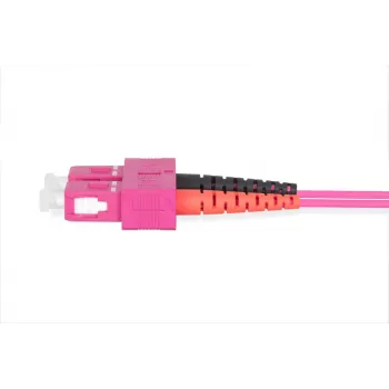DIGITUS Fiber Optic Patch Cord, LC to SC Multimode OM4 - 50/125 µ, Duplex, color RAL4003 Length 1m
