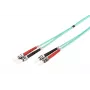 DIGITUS Fiber Optic Patch Cord, ST to ST Multimode 50/125 µ, Duplex Length 10 m, Class OM3