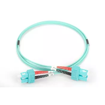 DIGITUS Fiber Optic Patch Cord, SC to SC Multimode 50/125 µ, Duplex Length 1m Class OM3