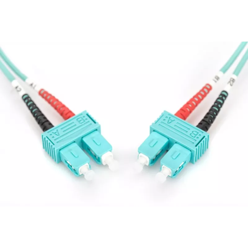 DIGITUS Fiber Optic Patch Cord, SC to SC Multimode 50/125 µ, Duplex Length 1m Class OM3
