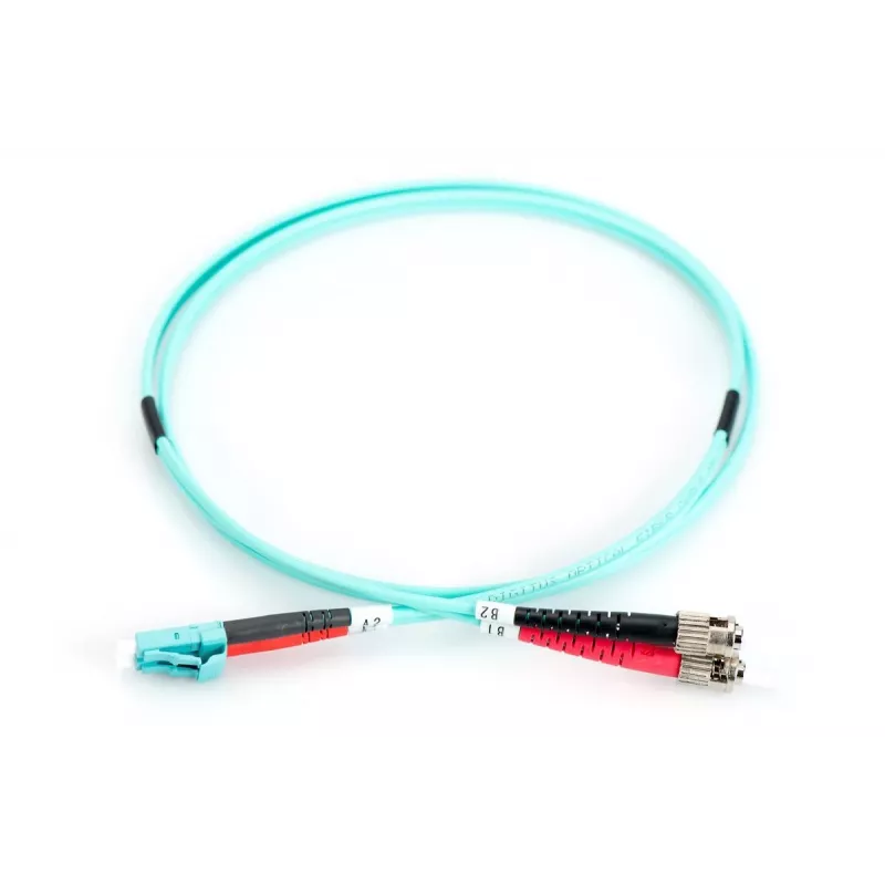 DIGITUS Fiber Optic Patch Cord, LC to ST Multimode 50/125 µ, Duplex Length 2m Class OM3
