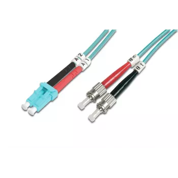 DIGITUS Fiber Optic Patch Cord, LC to ST Multimode 50/125 µ, Duplex Length 5m Class OM3