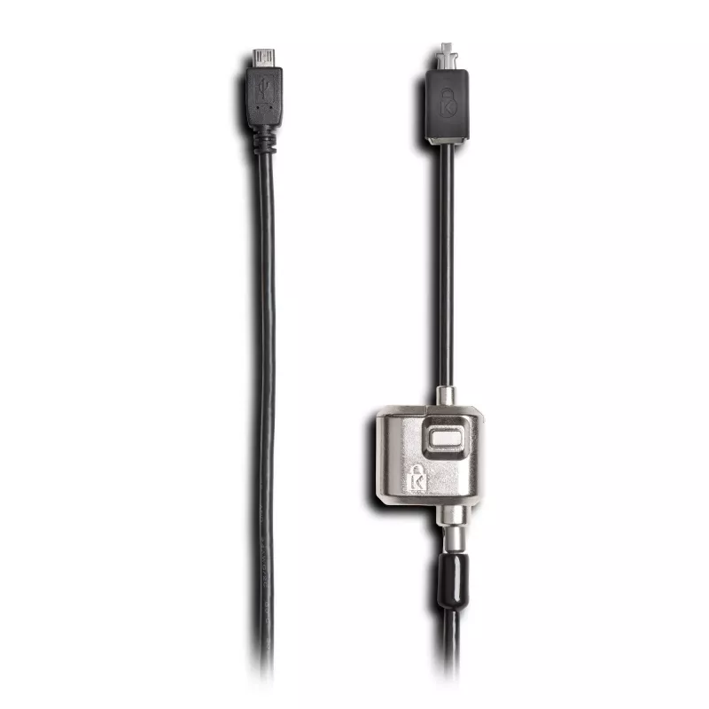 Kensington MiniSaver Mobile Keyed Lock, 1.8 m, Kensington, Key, Flat key, Carbon steel, Black