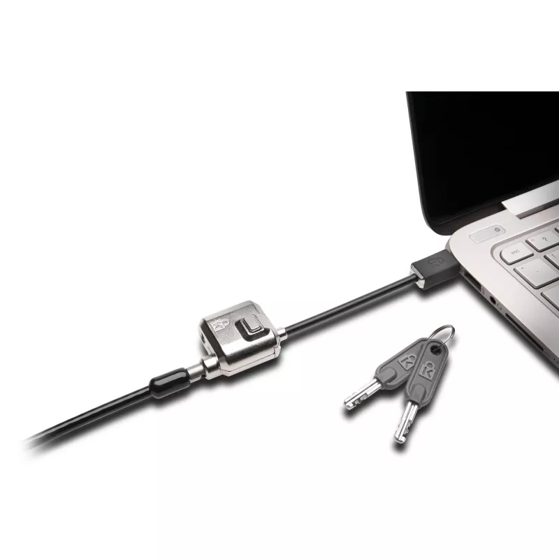 Kensington MiniSaver Mobile Keyed Lock, 1.8 m, Kensington, Key, Flat key, Carbon steel, Black