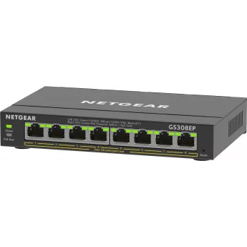 NETGEAR 8-Port Gigabit Ethernet PoE+ Plus Switch (GS308EP) Managed L2/L3 Gigabit Ethernet (10/100/1000) Power over Ethernet (PoE) Black