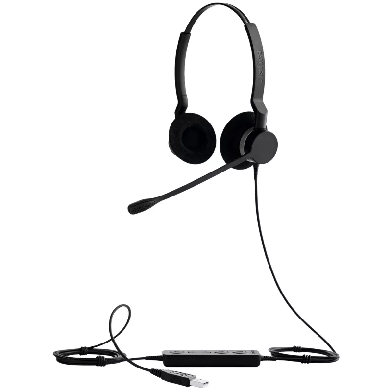 Jabra BIZ 2300 Duo, USB, UC, Wired, Office/Call center, 150 - 4500 Hz, 65 g, Headset, Black