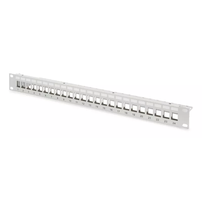 DIGITUS Modular Patch Panel - shielded with 24x DN-93615 24-port 1U rack mount grey RAL 7035