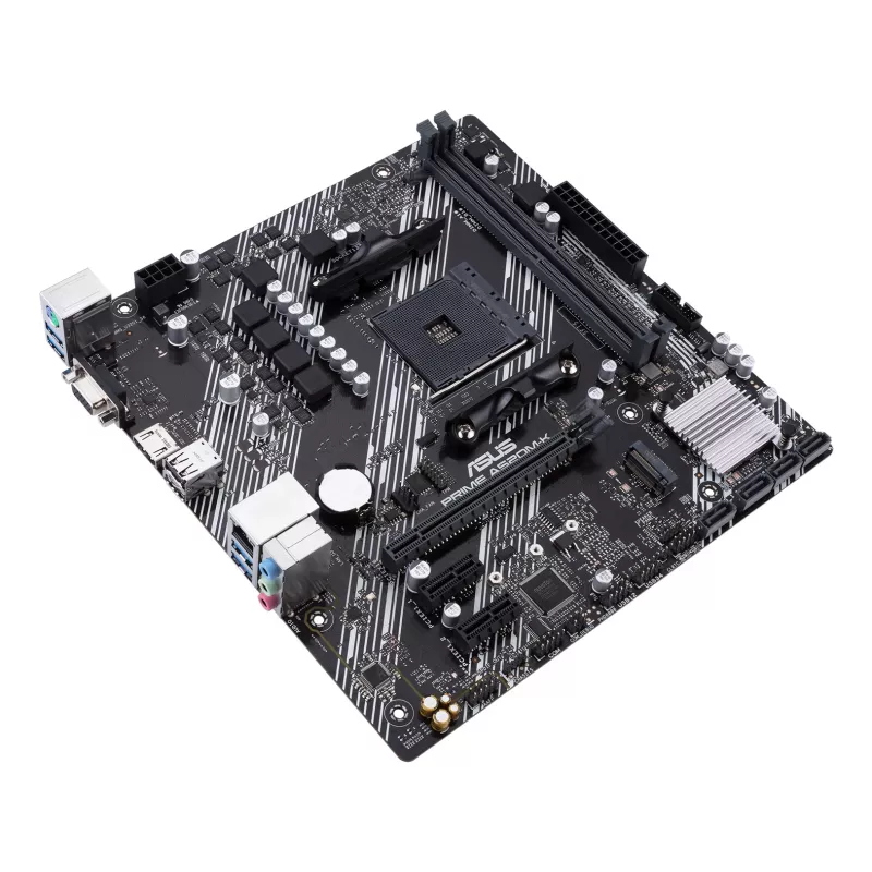 Motherboard ASUS PRIME A520M-K, AMD A520 chipset, Socket AM4, micro ATX, 2x DDR4, 64 GB, 1x M.2, 4x SATA III, HDMI 2.1